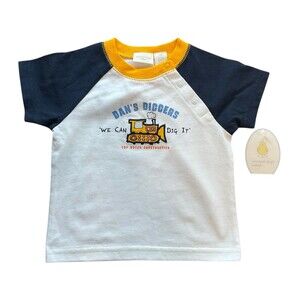 Vintage Second Step Infant Short Sleeve Shirt Bulldozer 12 Months